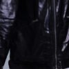 Buckled collar synthetic leather Jacket for Men