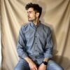 Grey full sleeve men shirt