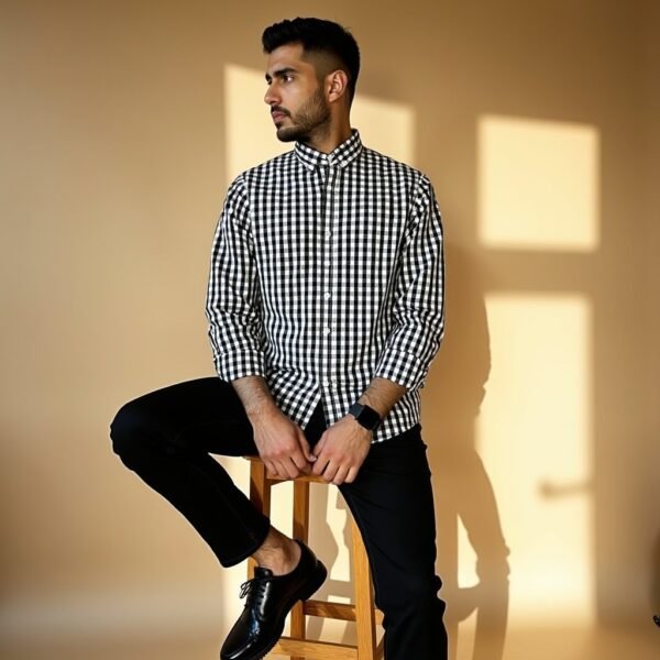 Black and white checkered shirt