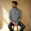 Black and white checkered shirt