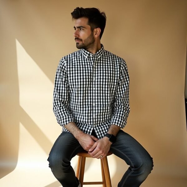 Black and white checkered shirt