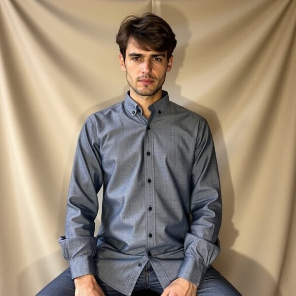 Grey full sleeve men shirt