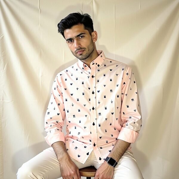 Light Pink Full Sleeve Men Shirt