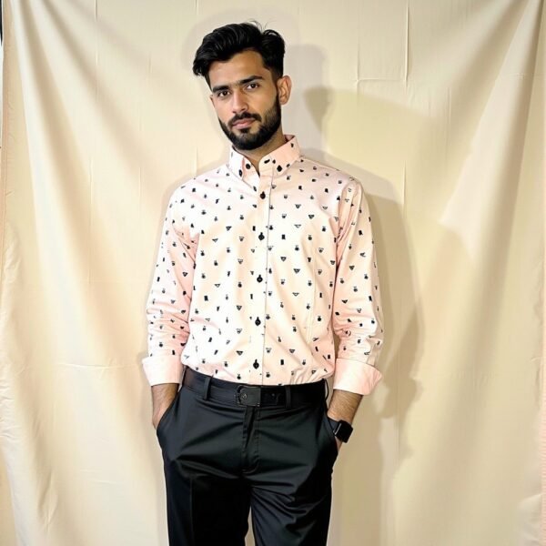 Light Pink Full Sleeve Men Shirt