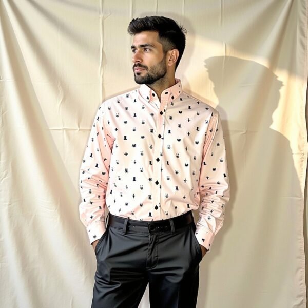 Light Pink Full Sleeve Men Shirt