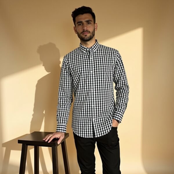 Black and white checkered shirt