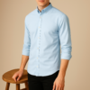 Light Blue Cotton Shirt For Men