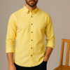 Yellow Cotton Shirt For Men