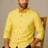 Yellow Cotton Shirt For Men