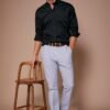 Plain Black Cotton Shirt For Men