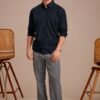 Plain Black Cotton Shirt For Men