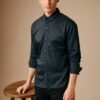Plain Black Cotton Shirt For Men