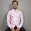 Pink Self Textured Semi Formal Shirt For Men