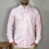 Pink Self Textured Semi Formal Shirt For Men